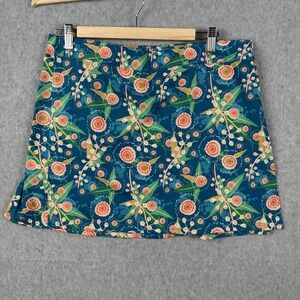 RipSkirt Skirt Womens L Blue Green Floral Stretch‎ Quick Dry Beach Wrap Coverup